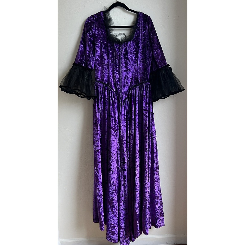 Jeannie Nitro Vintage Purple Velvet Gown Witchy Dress Size Large - Picture 5 of 10